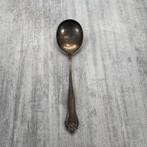 Antique 1904 E.H.H. Smith Silver plate bouillon Soup Spoon Marseilles S Triangle